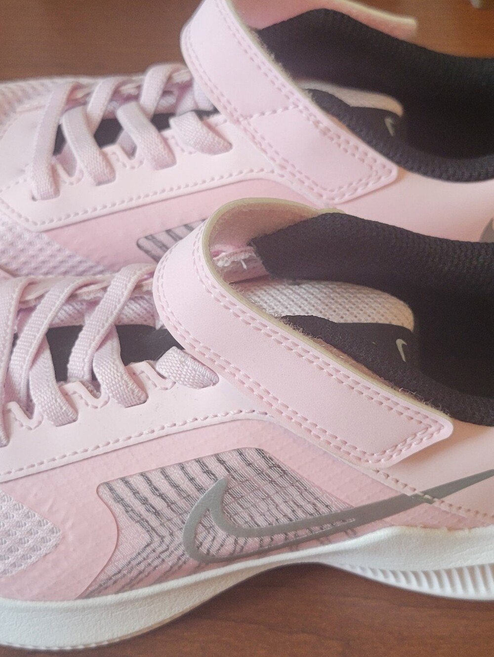 Pink Girls' Athletic Sneakers with Hook-and-Loop Strap